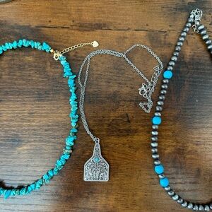 Silver and Turquoise Necklace bundle